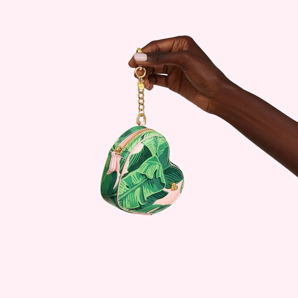 Stoney Clover Lane Heart Change Purse, Palm Leaf/Beverly Hills Hotel